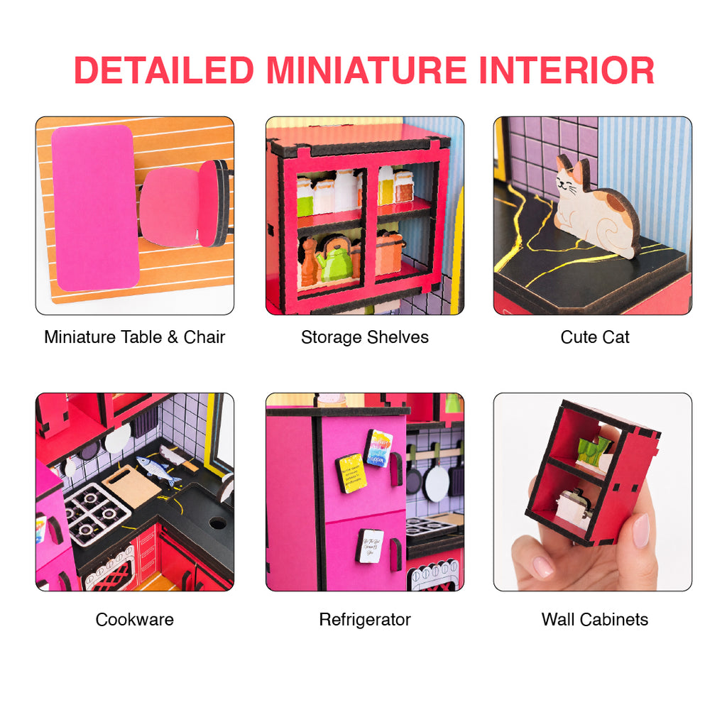 DIY 3D Wooden Miniature Kitchen Kit