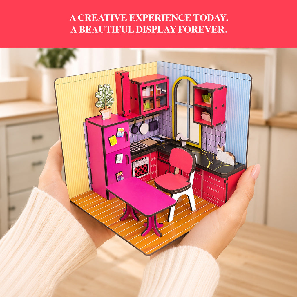 DIY 3D Wooden Miniature Kitchen Kit