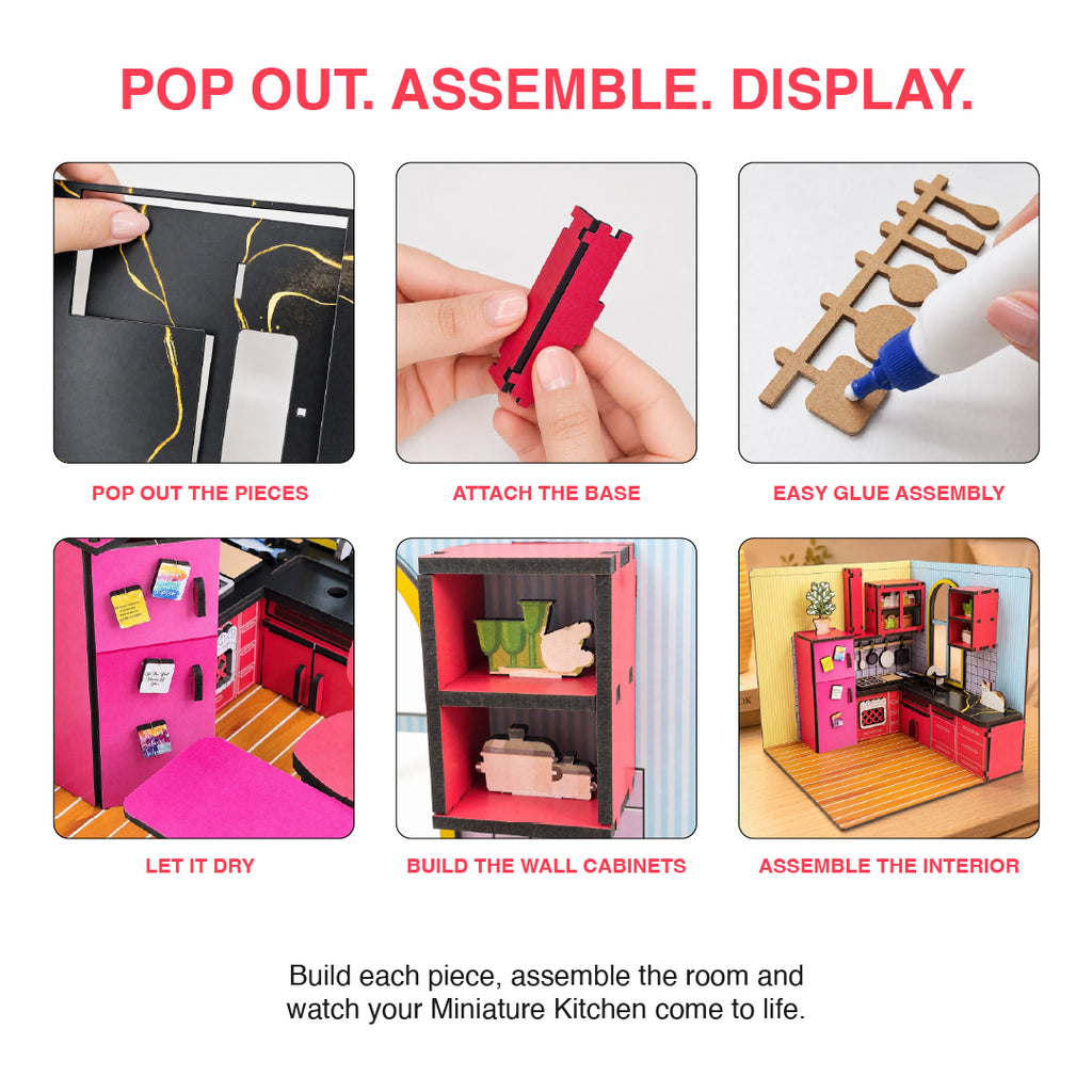 DIY 3D Wooden Miniature Kitchen Kit