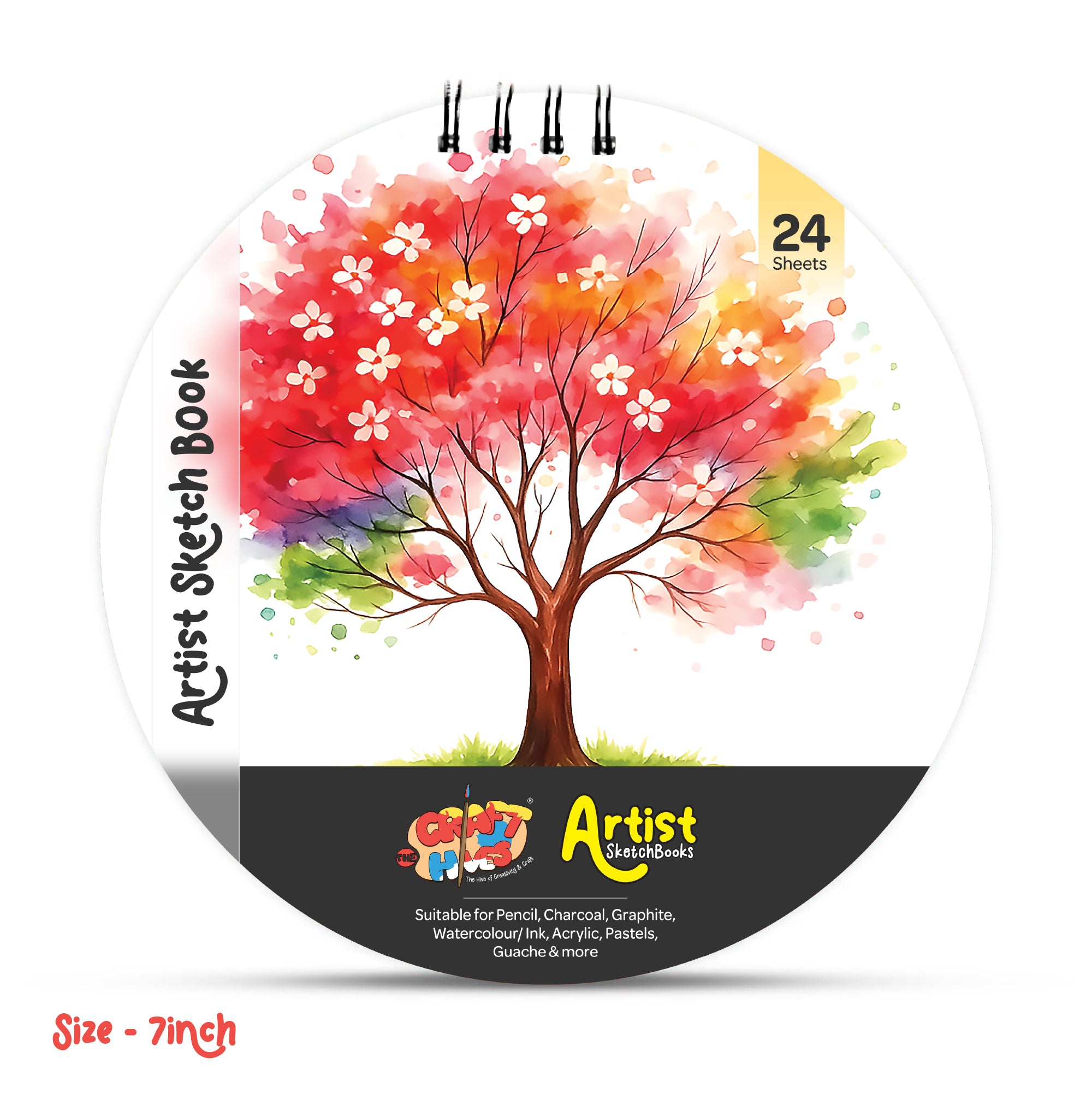 Round Artist Sketch Book – 7 Inch | Autumn Theme