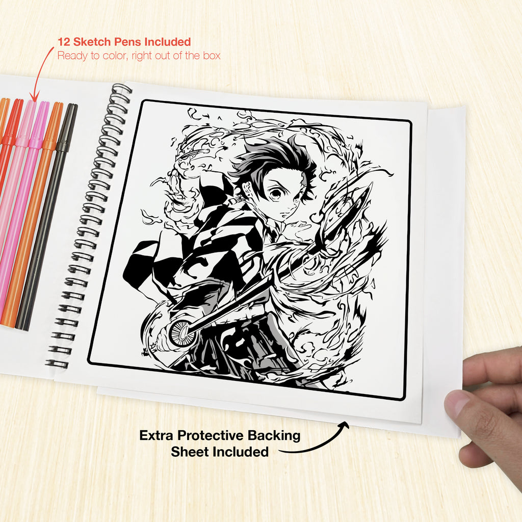 Anime Coloring Book | With 24 Sketch Pens – The Crafthives