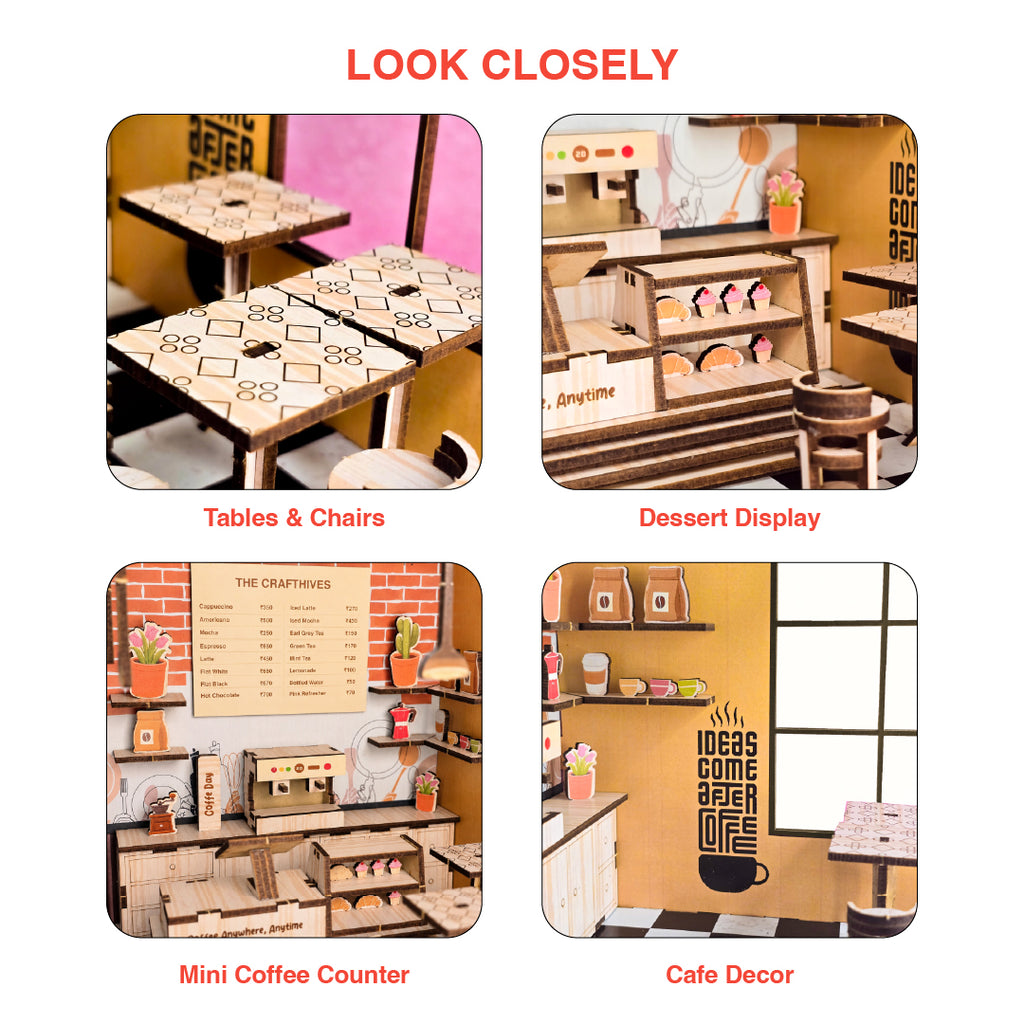 DIY 3D Wooden Miniature Cafe Kit
