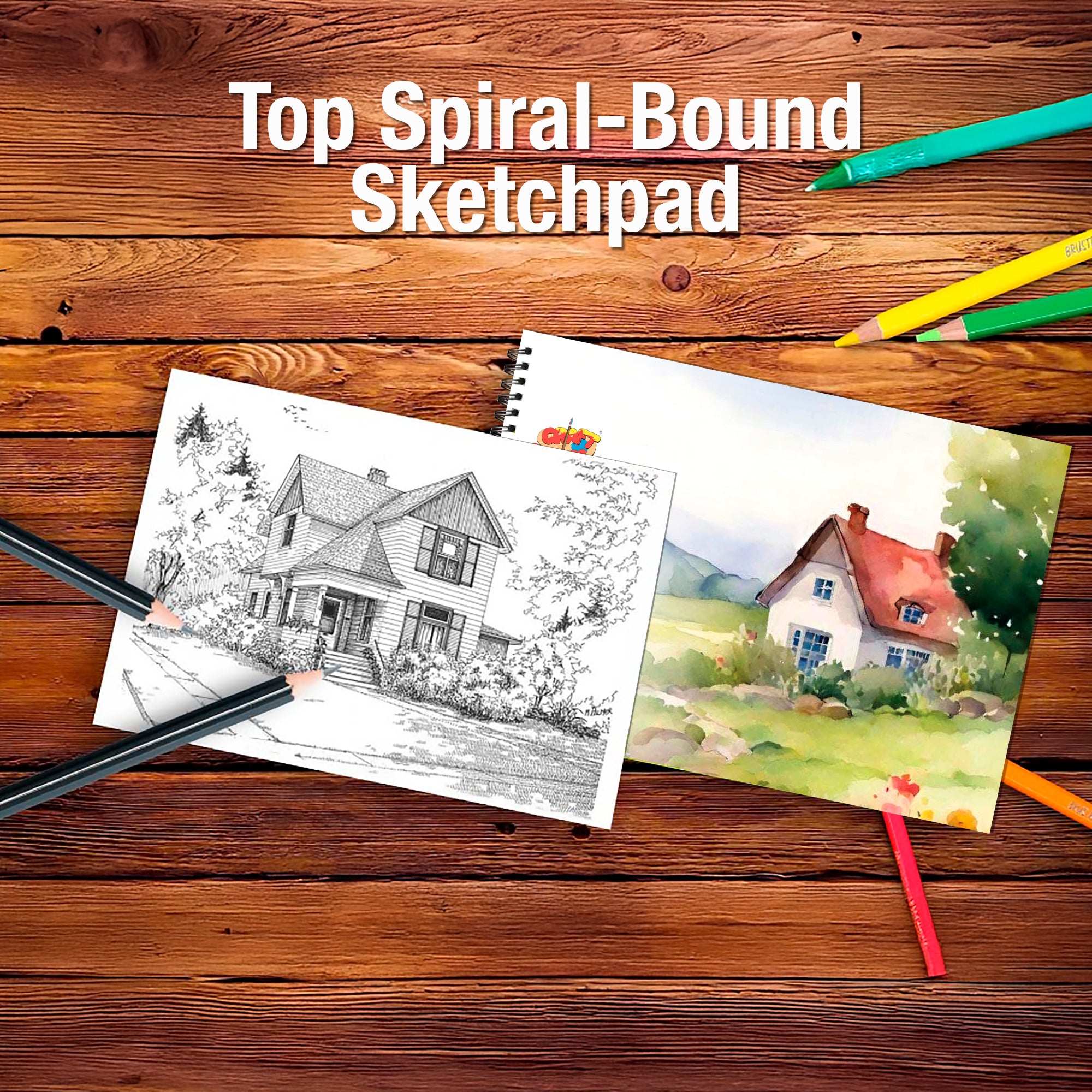 A4 Sketchbook – House Theme | 250 GSM Spiral Bound