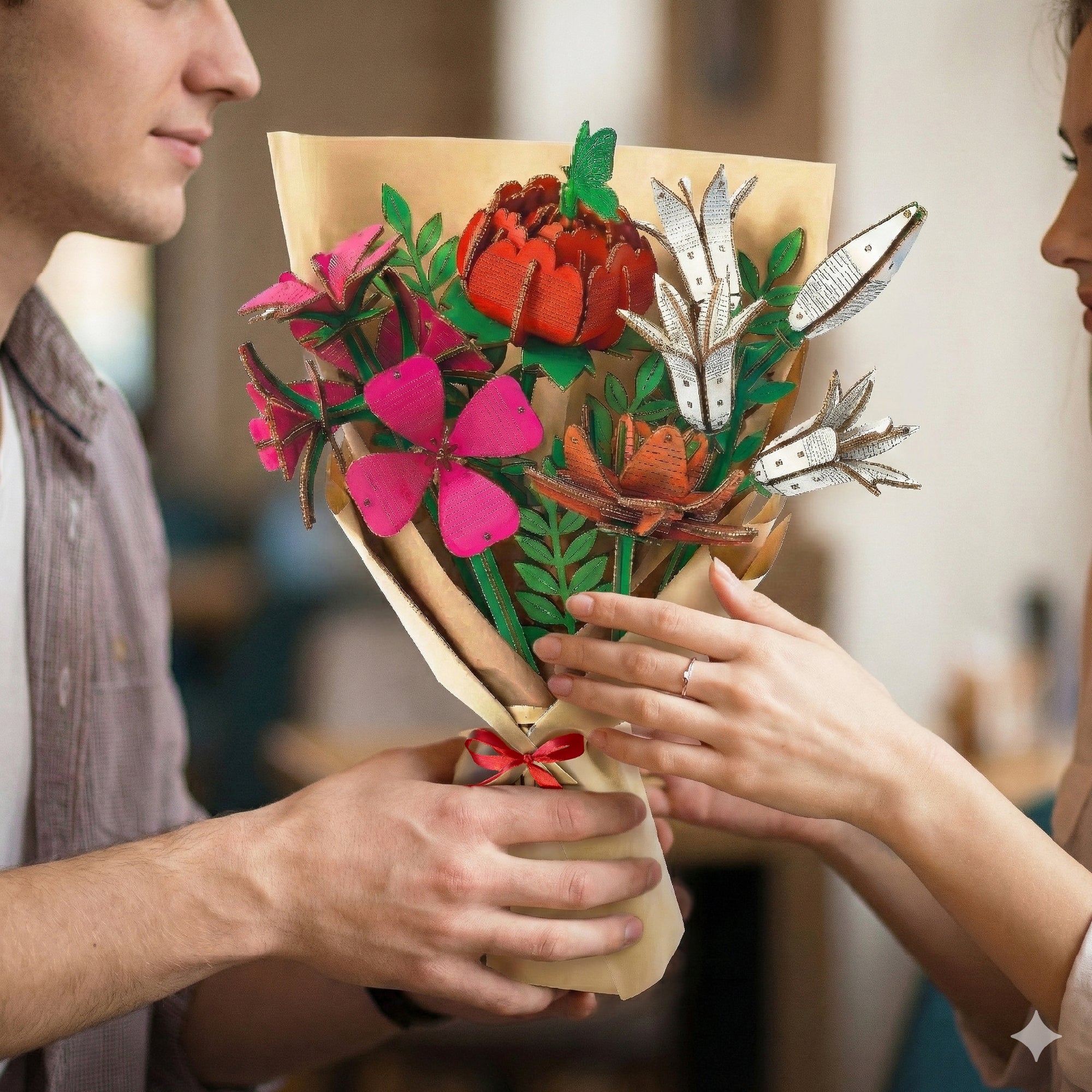 DIY Wooden Flower Bouquet 3D Wooden Puzzle