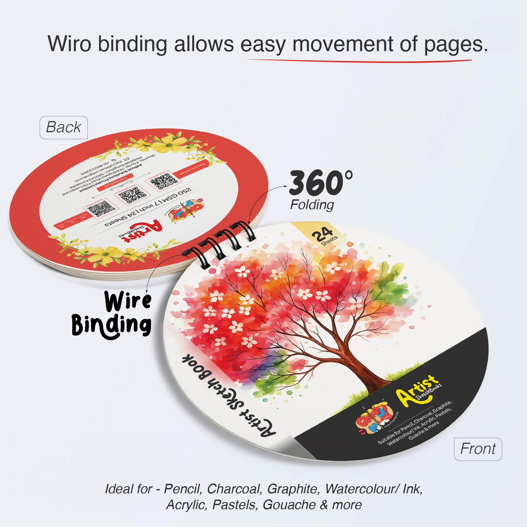 Round Artist Sketch Book – 7 Inch | Autumn Theme