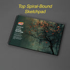 Stretch Book- Wooden Binding A4- Black - Tree