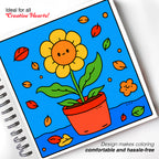 Flower & Plant Bold and Simple Coloring Book – With 12 Acrylic Markers - The Crafthives