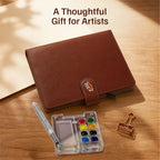 The Crafthives Premium Leather Refillable Watercolor Journal | Travel Art Kit