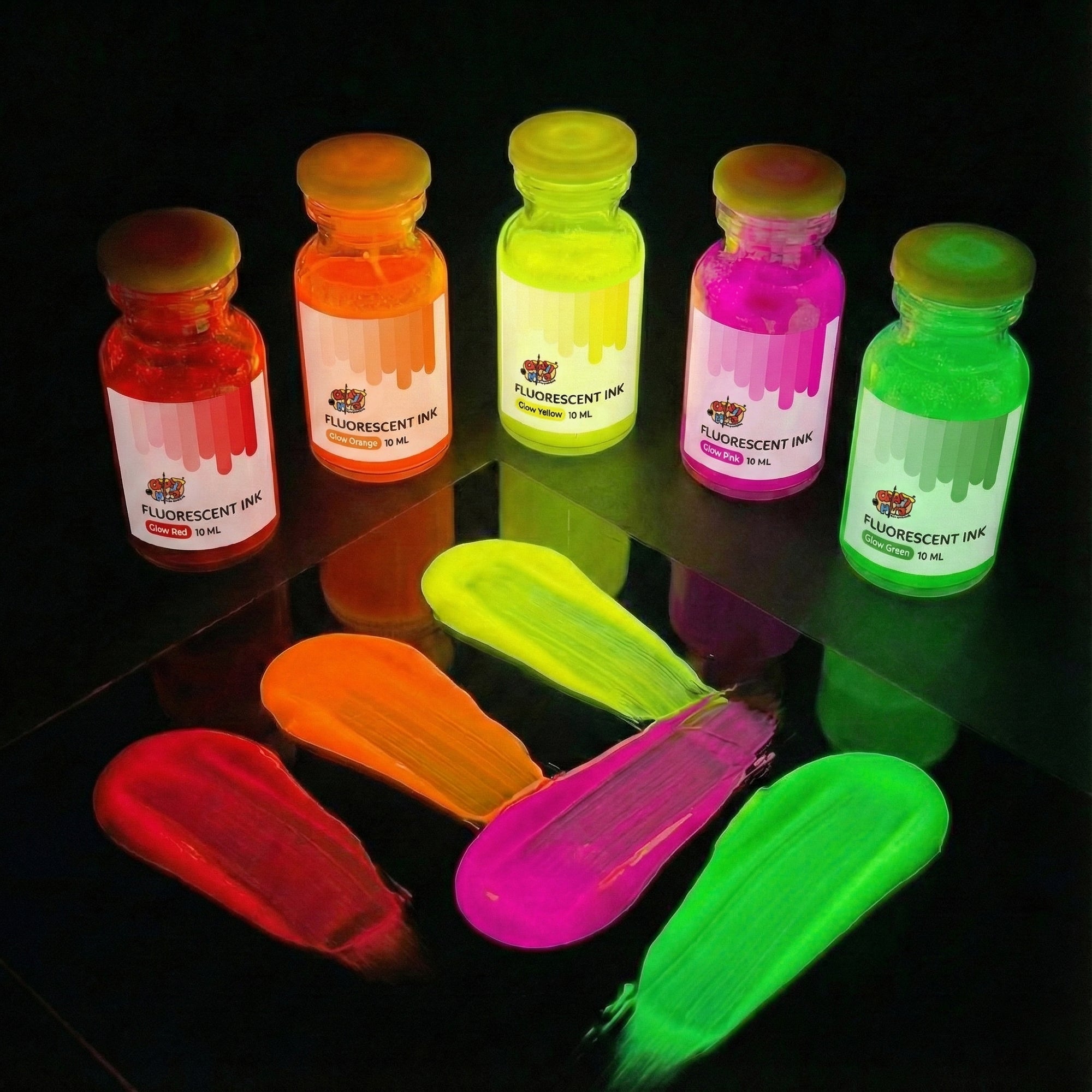 Glow Fluorescent Ink Set with Glass Pen | Calligraphy & Anime Art – The Crafthives