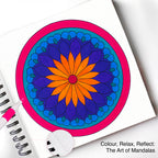 Mandala Colouring Beginner Book with 12 Acrylic Markers – 250 GSM Acid-Free Spiral Bound - The Crafthives