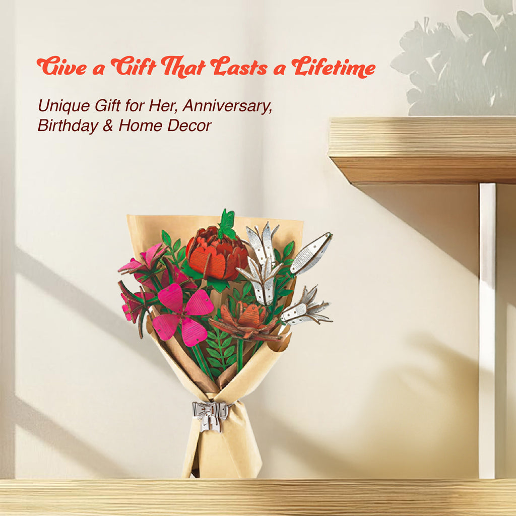 DIY Wooden Flower Bouquet 3D Wooden Puzzle