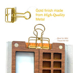 Golden Hollow Out Long Tail Wire Binder Clip-Set of 3