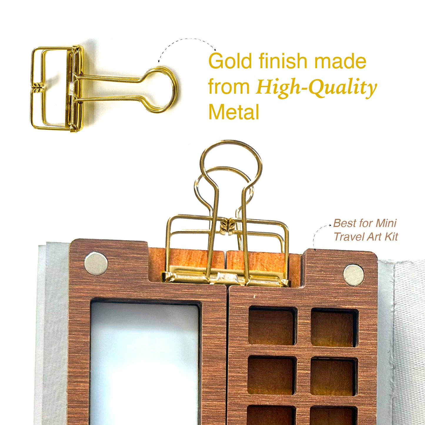 Golden Hollow Out Long Tail Wire Binder Clip-Set of 3