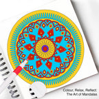 Mandala Colouring Expert Book – 24 Designs with 12 Acrylic Markers | 250 GSM Premium Spiral-Bound Pad - The Crafthives