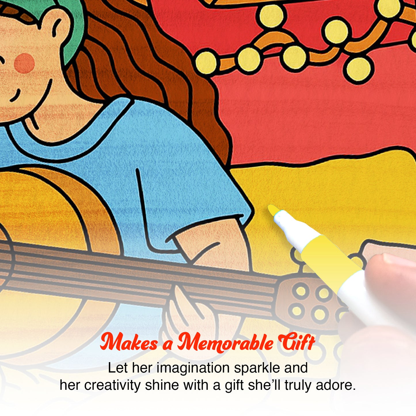 Girls Moment- Easy Coloring Books | 12 Acrylic Markers