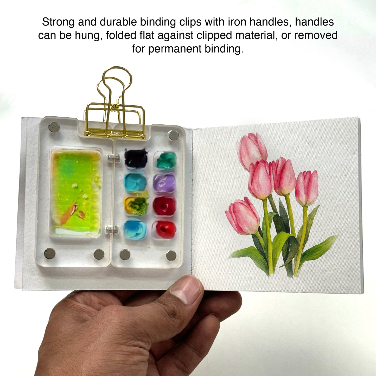 Golden Hollow Out Long Tail Wire Binder Clip-Set of 3