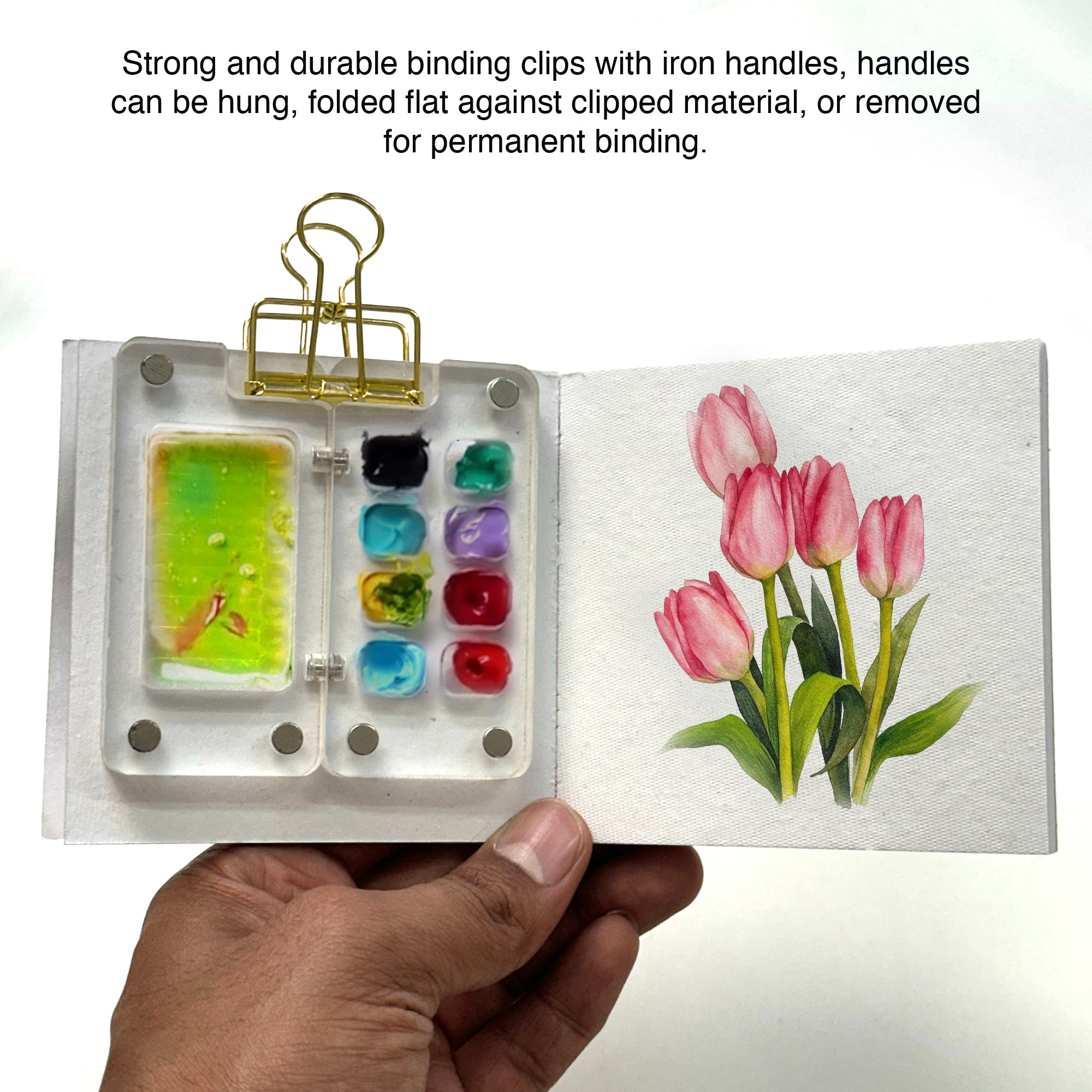 Golden Hollow Out Long Tail Wire Binder Clip-Set of 3