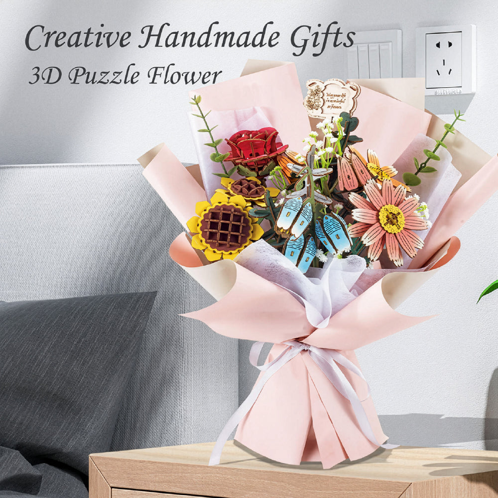 Hydrangea 3D Wooden Flower Pot DIY Craft Kit
