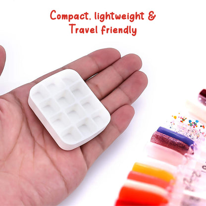 Mini Portable Color Storage Tin Box – 12-Well Refillable Palette for Artists