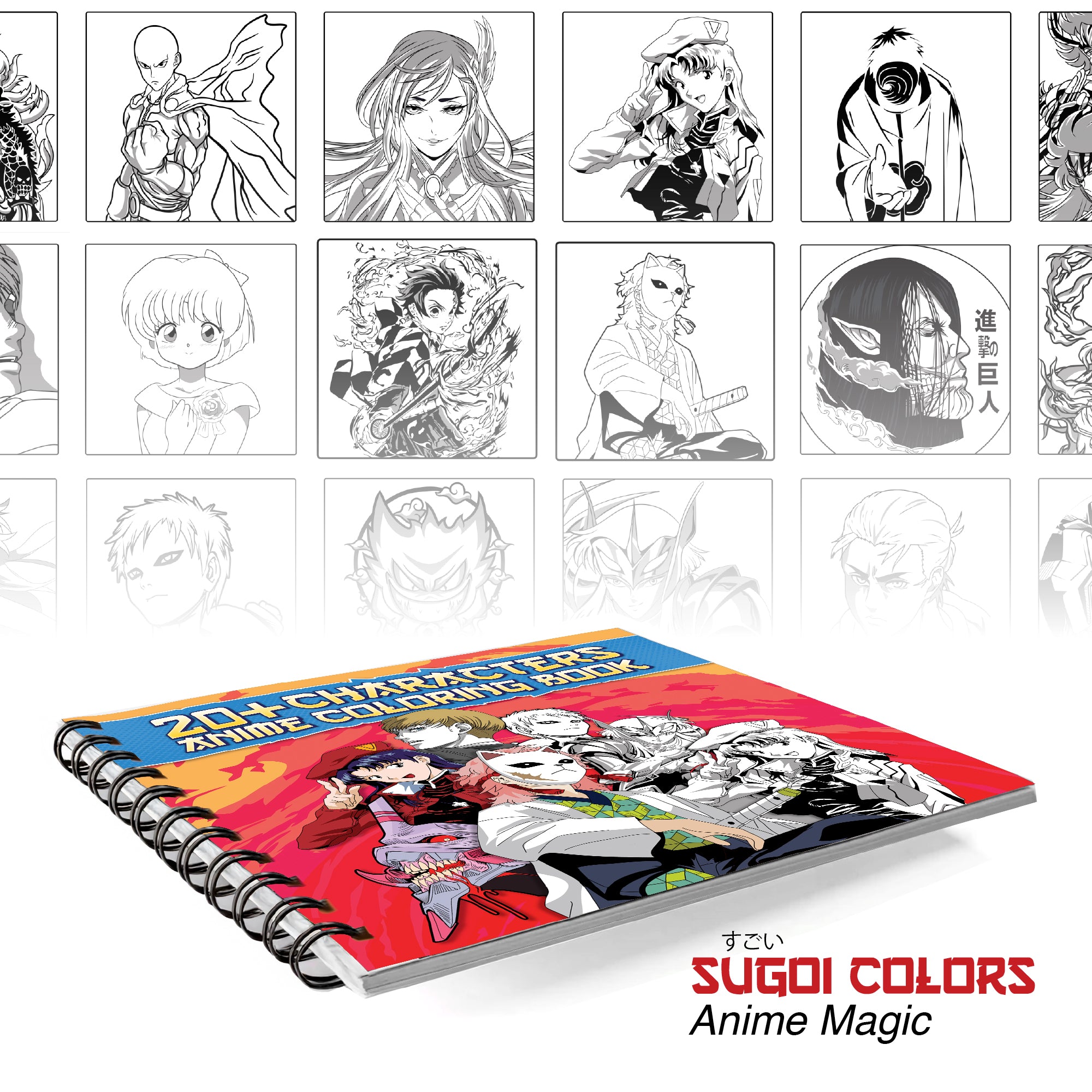 Anime Coloring Book | With 24 Sketch Pens – The Crafthives