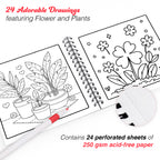 Flower & Plant Bold and Simple Coloring Book – With 12 Acrylic Markers - The Crafthives