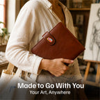 The Crafthives Premium Leather Refillable Watercolor Journal | Travel Art Kit
