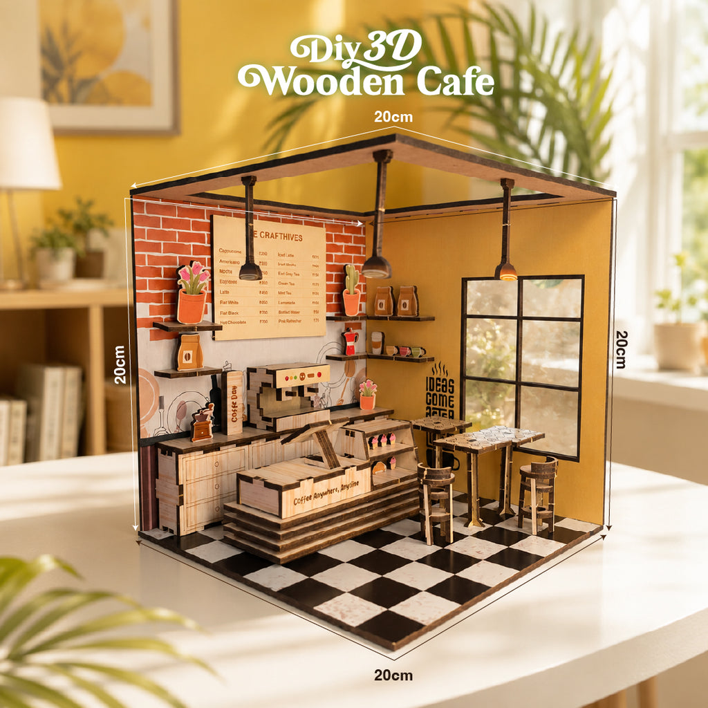 DIY 3D Wooden Miniature Cafe Kit