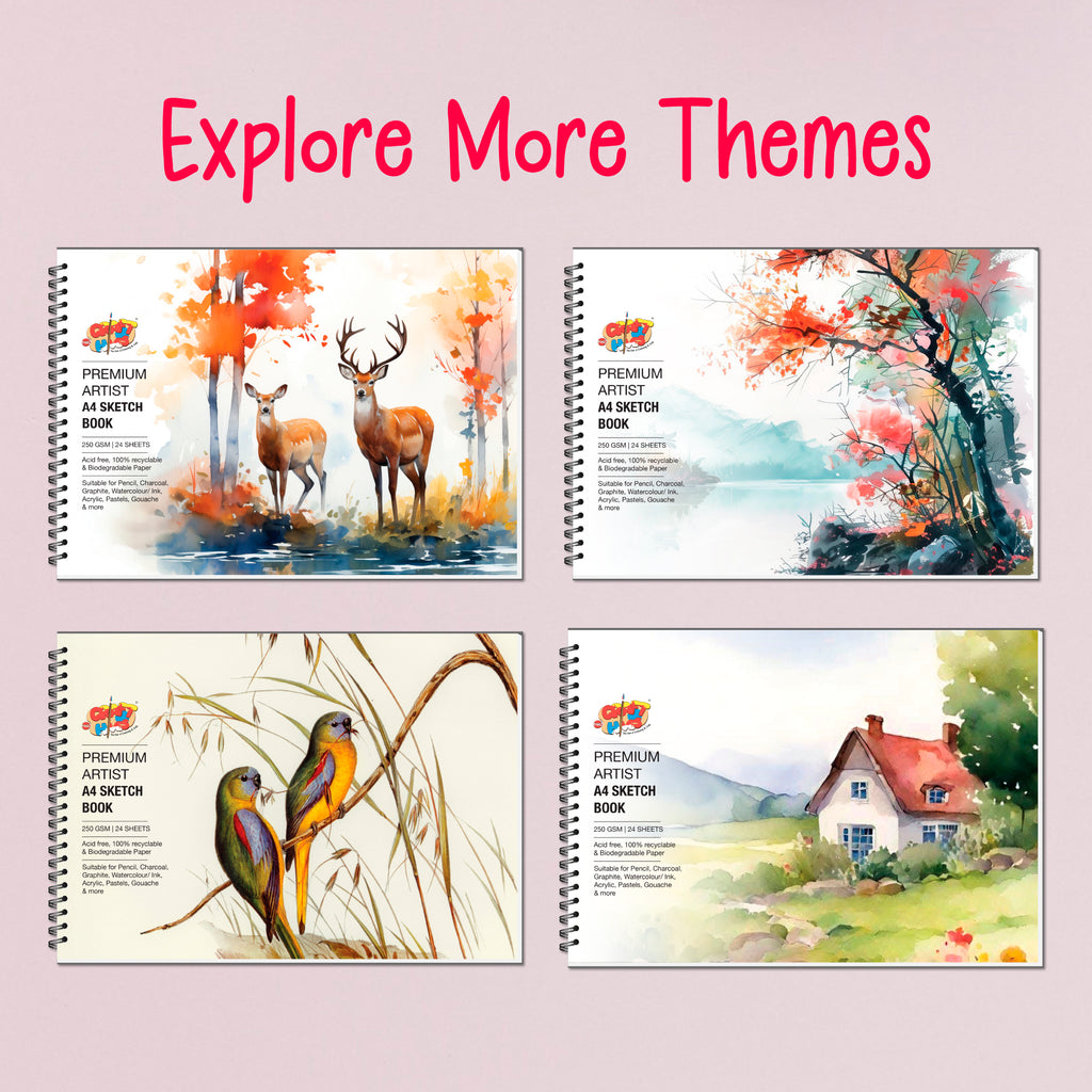 A4 Sketchbook – House Theme | 250 GSM Spiral Bound