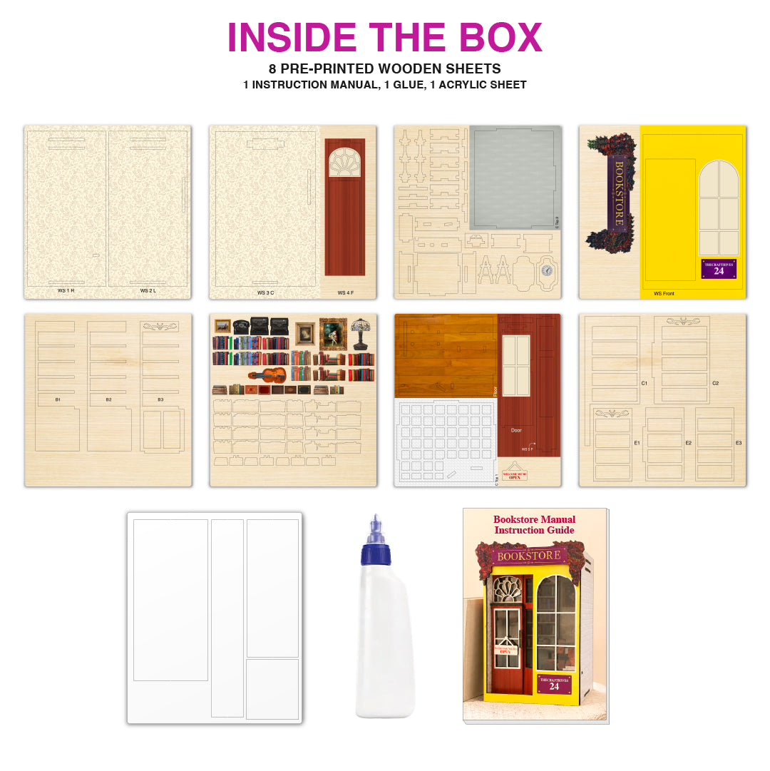 DIY Miniature Bookstore Kit