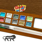 The Crafthives Metallic Watercolor 12 Shades with Brush - The Crafthives