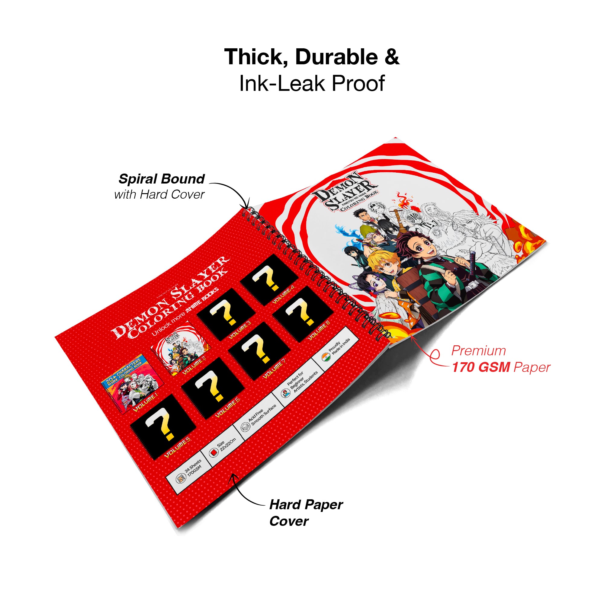 Demon Slayer Anime Coloring Book Volume 2 | 24 Sketch Pens - The Crafthives