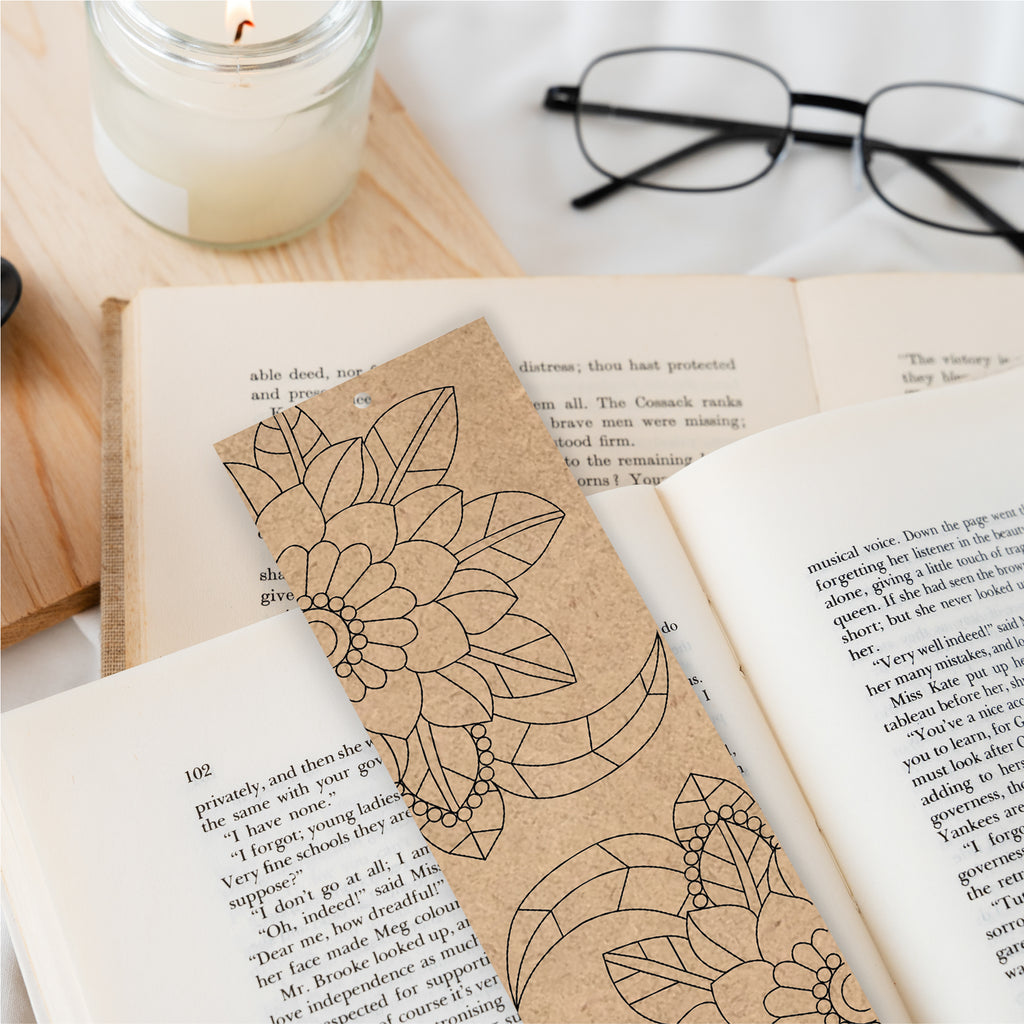 Floral Wooden Bookmark Set – Pack of 4 with Paint Sets