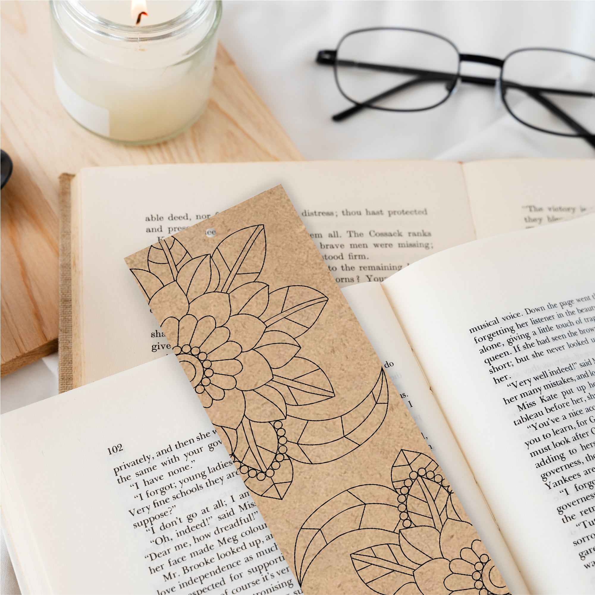 Floral Wooden Bookmark Set – Pack of 4 with Paint Sets