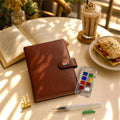 The Crafthives Premium Leather Refillable Watercolor Journal | Travel Art Kit