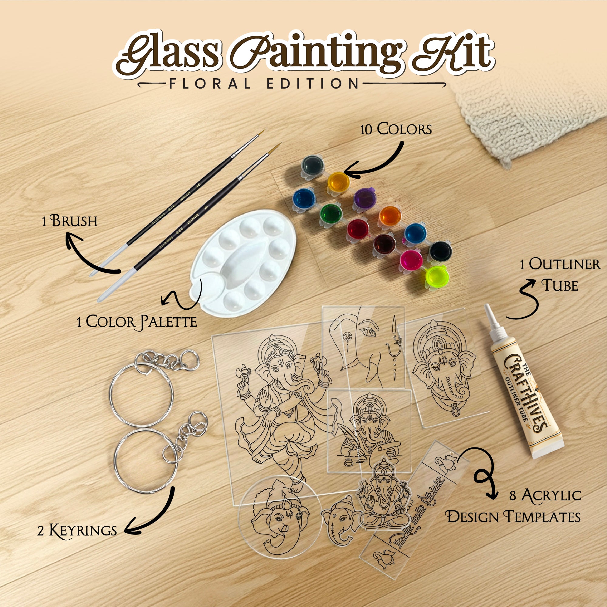 Ganesha Glass Painting Kit