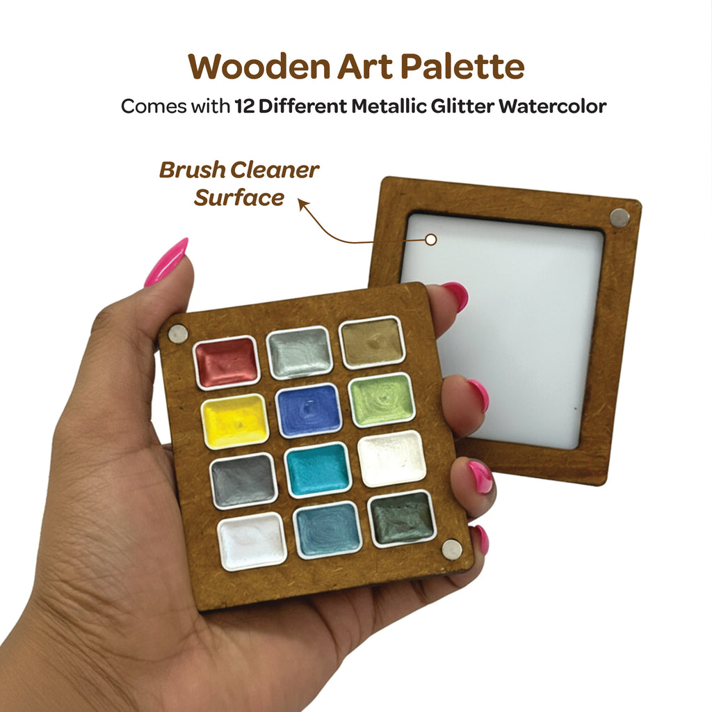 Metallic Watercolors Compact Palette | 12 Shades