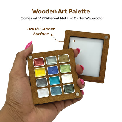 Metallic Watercolors Compact Palette | 12 Shades