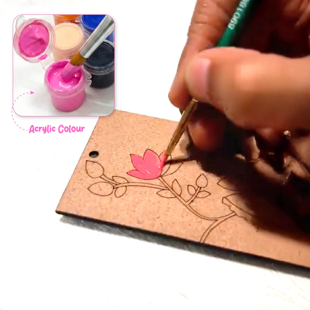 Wooden Bookmarks – Mandala & Pichwai Art | Set of 4 with Paint Sets