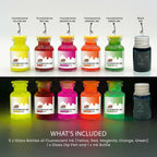 Glow Fluorescent Ink Set with Pen | Calligraphy & Anime Art – The Crafthives