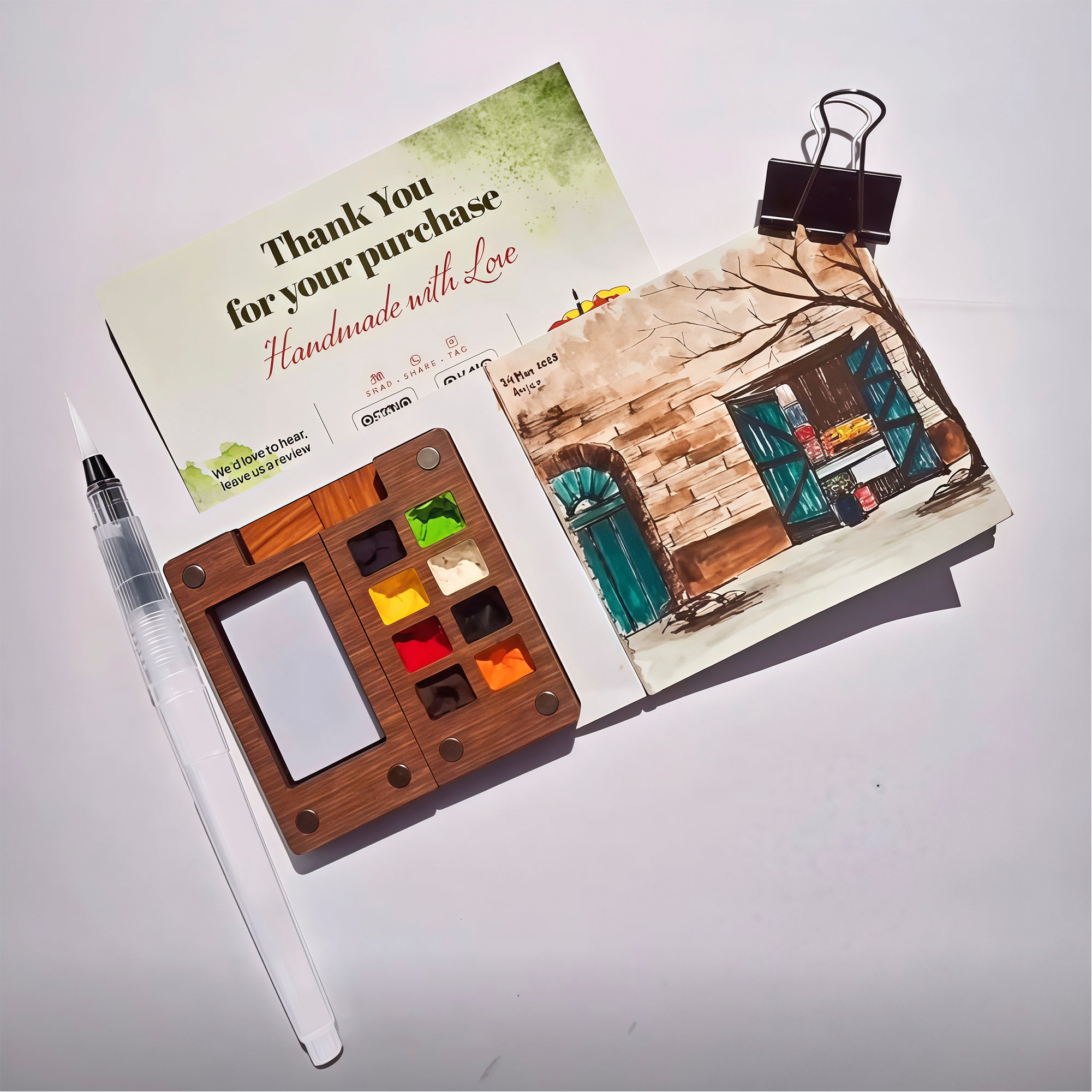 The Crafthives Mini Travel Art Kit (Free Watercolor Stretch book) - The Crafthives