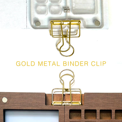 Golden Hollow Out Long Tail Wire Binder Clip-Set of 3
