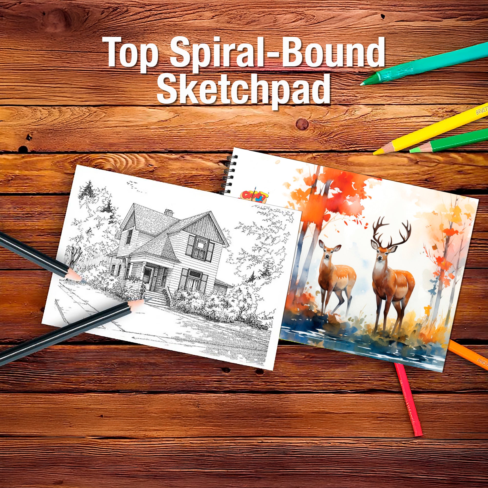Artist Sketch Book – A4 Landscape | 250 GSM Premium Paper | Deer
