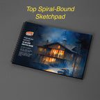 Stretch Book- Wooden Binding A4- Black - House