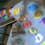 Galaxy Metallic Shimmer Watercolor Set – 6 Solid Pans | Professional & Shimmering Colors