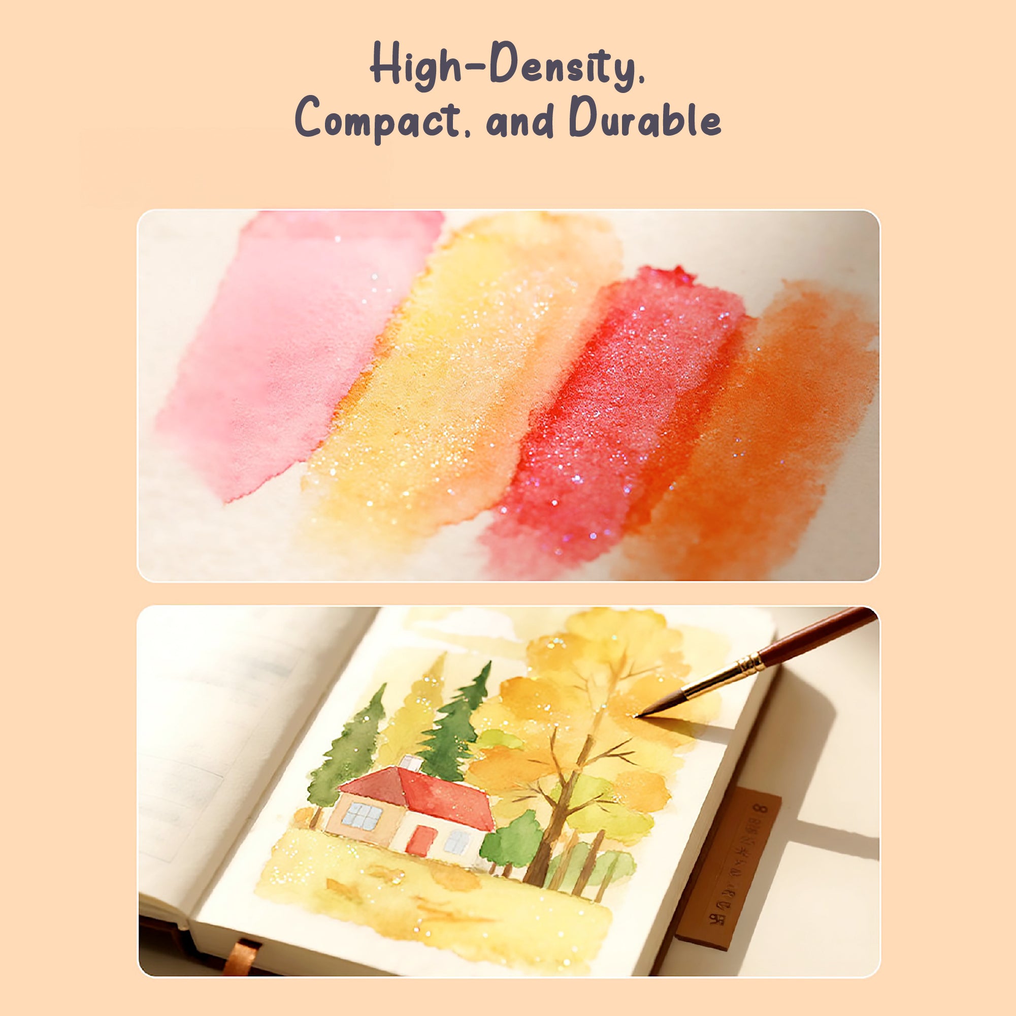 Macaron Metallic Shimmer Watercolor Set – 6 Solid Pans | Professional & Shimmering Colors