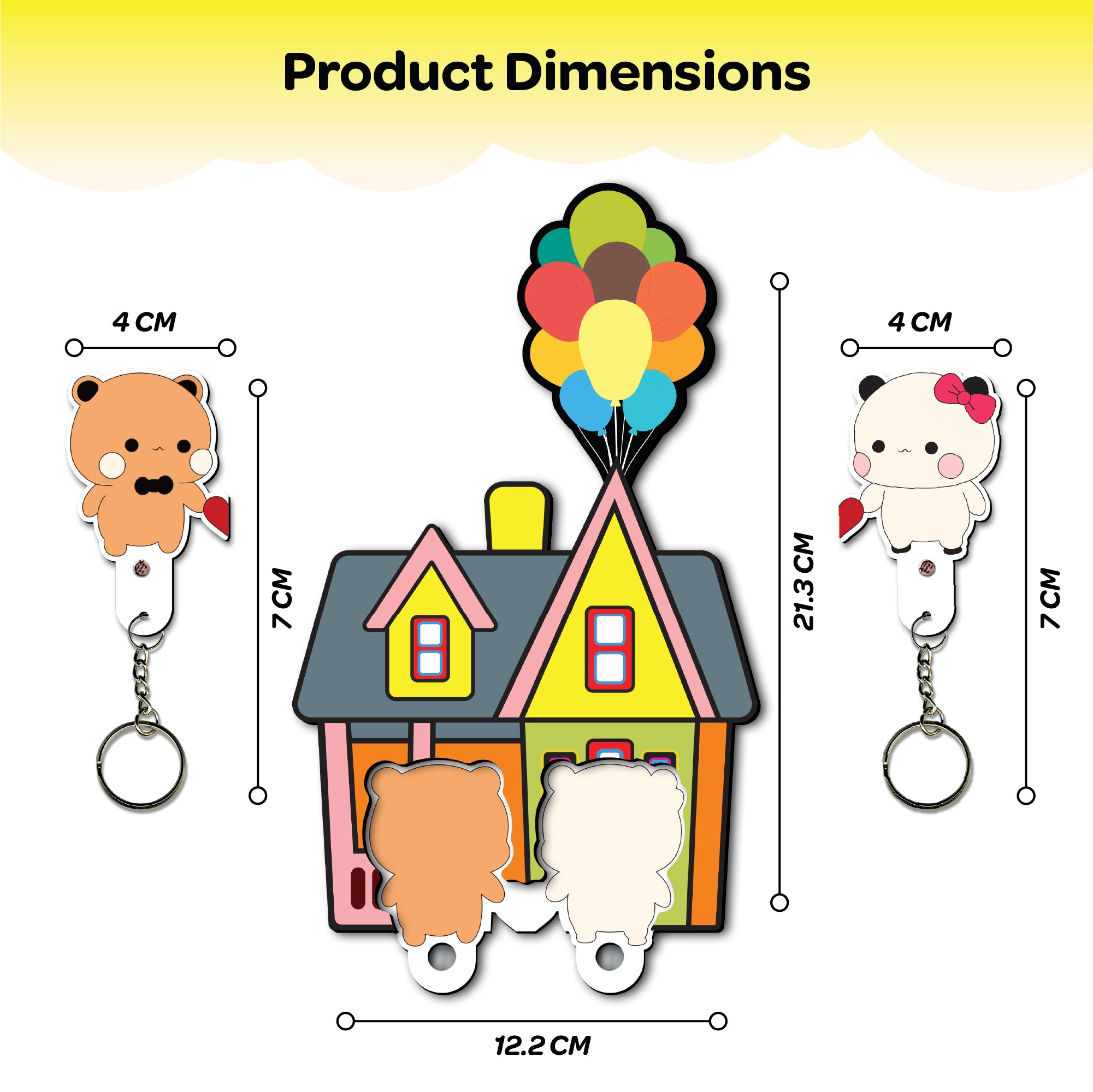 Bubu Dudu Wooden Couple Keychain Holder - The Crafthives