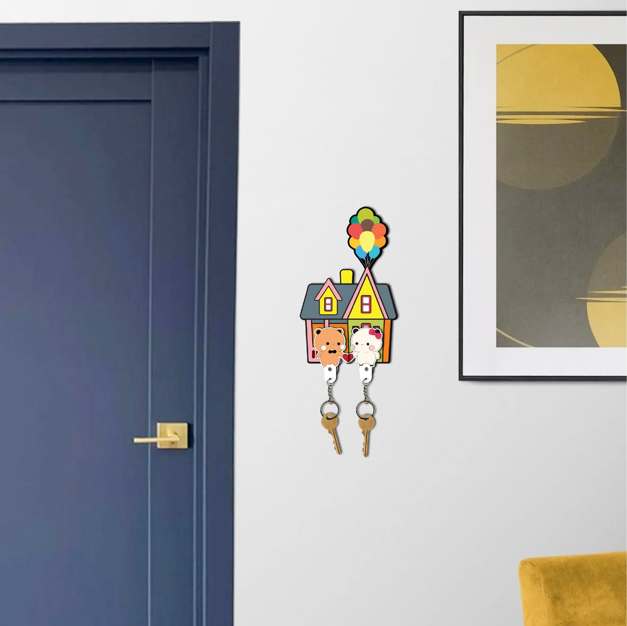 Bubu Dudu Wooden Couple Keychain Holder - The Crafthives