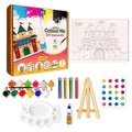 Colour Me Castle DIY Canvas Art Kit 8 x 6 Inch with Wooden Easel for 6+ Kids - The Crafthives