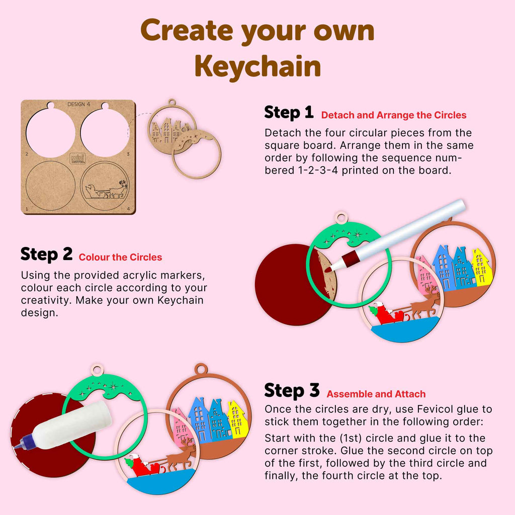 Creative Me DIY Chritmas Keychains - Art And Craft Kit for 6+ Years - The Crafthives