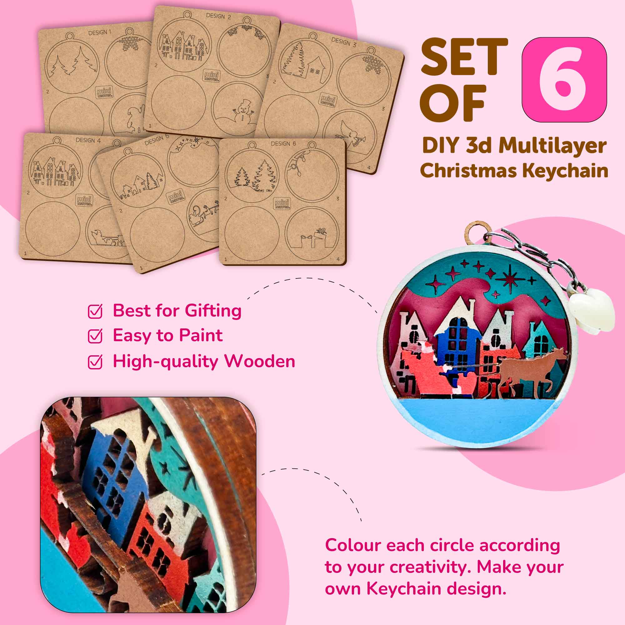 Creative Me DIY Chritmas Keychains - Art And Craft Kit for 6+ Years - The Crafthives